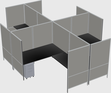 Modern modular quad l-shaped panel system