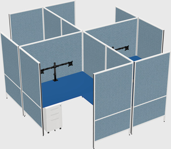 Modern modular quad l-shaped panel system