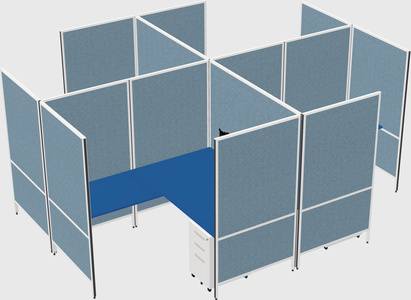 Modern modular quad l-shaped panel system