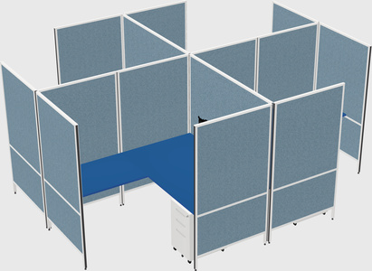 Modern modular quad l-shaped panel system