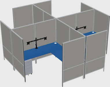 Modern modular quad l-shaped panel system