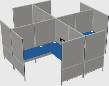 Modern modular quad l-shaped panel system