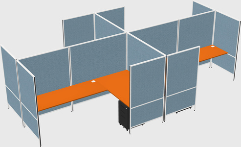 Modern modular quad l-shaped panel system