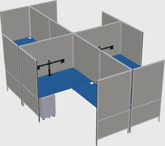 Modern modular quad l-shaped panel system