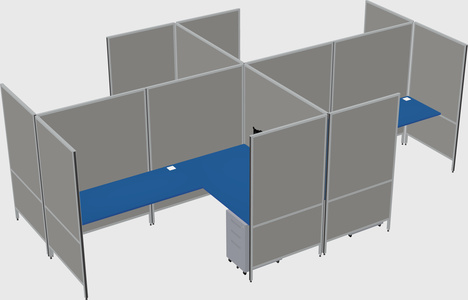 Modern modular quad l-shaped panel system