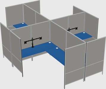 Modern modular quad l-shaped panel system