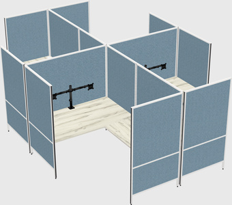 Modern modular quad l-shaped panel system