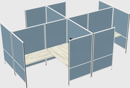 Modern modular quad l-shaped panel system