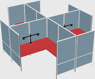 Modern modular quad l-shaped panel system