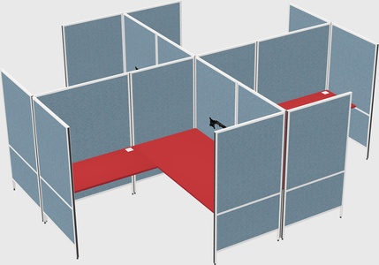 Modern modular quad l-shaped panel system