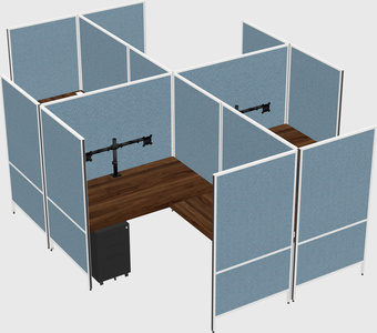 Modern modular quad l-shaped panel system