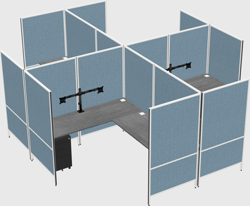 Modern modular quad l-shaped panel system