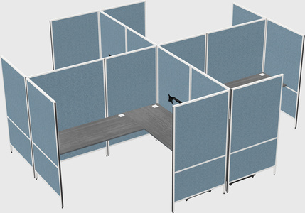 Modern modular quad l-shaped panel system