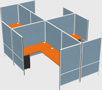 Modern modular quad l-shaped panel system