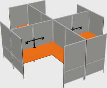 Modern modular quad l-shaped panel system