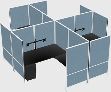 Modern modular quad l-shaped panel system