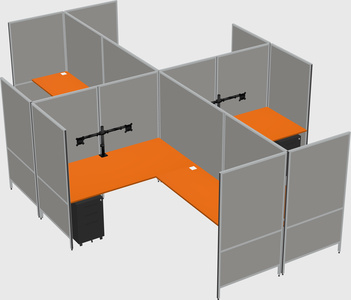 Modern modular quad l-shaped panel system