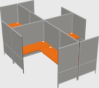 Modern modular quad l-shaped panel system