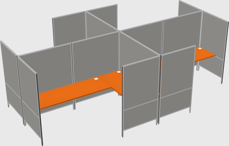 Modern modular quad l-shaped panel system