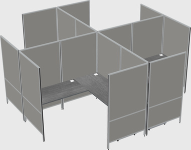 Modern modular quad l-shaped panel system