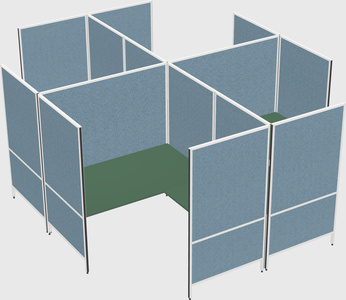 Modern modular quad l-shaped panel system