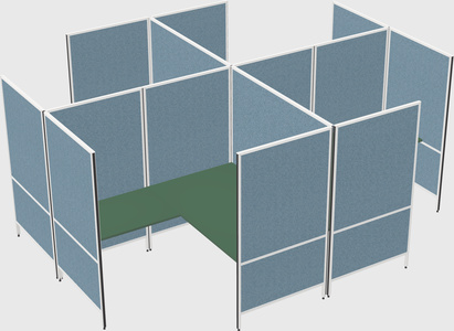 Modern modular quad l-shaped panel system