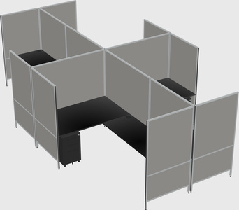 Modern modular quad l-shaped panel system