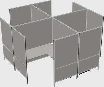 Modern modular quad l-shaped panel system