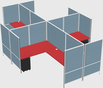 Modern modular quad l-shaped panel system