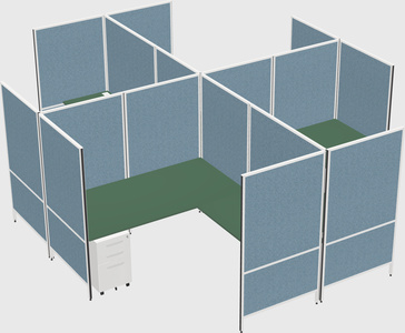 Modern modular quad l-shaped panel system