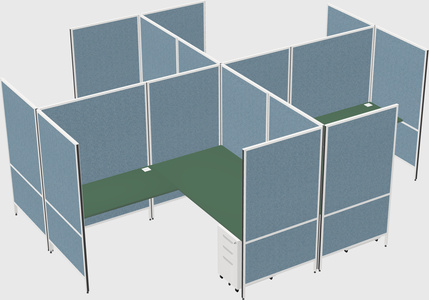 Modern modular quad l-shaped panel system