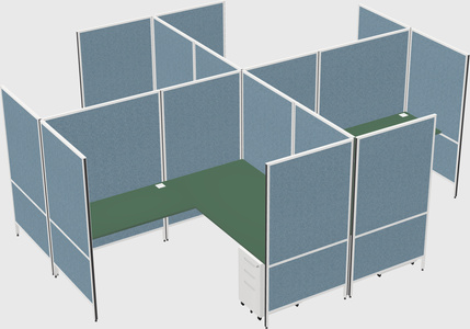 Modern modular quad l-shaped panel system