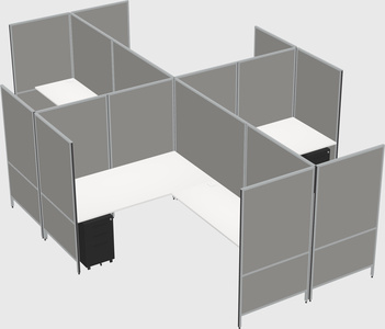 Modern modular quad l-shaped panel system
