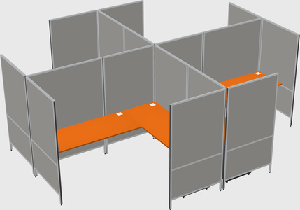 Modern modular quad l-shaped panel system