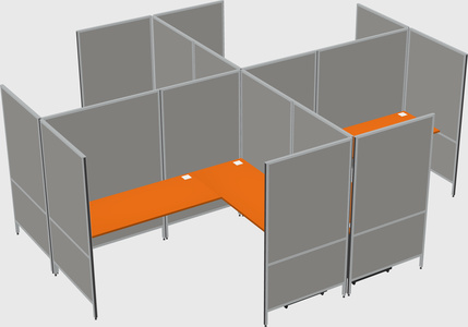 Modern modular quad l-shaped panel system