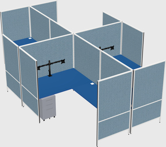 Modern modular quad l-shaped panel system