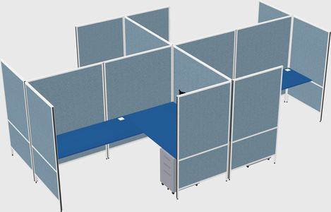Modern modular quad l-shaped panel system