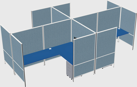 Modern modular quad l-shaped panel system