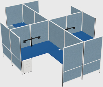 Modern modular quad l-shaped panel system