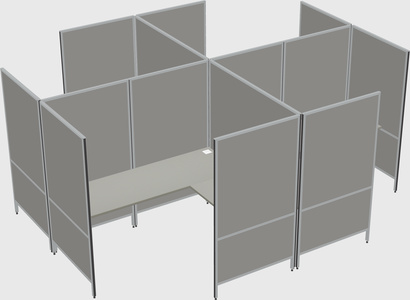 Modern modular quad l-shaped panel system