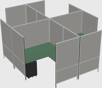 Modern modular quad l-shaped panel system