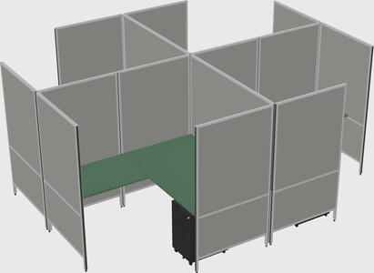 Modern modular quad l-shaped panel system