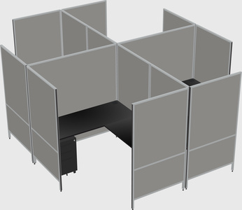Modern modular quad l-shaped panel system