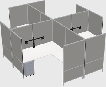 Modern modular quad l-shaped panel system