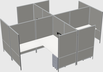 Modern modular quad l-shaped panel system