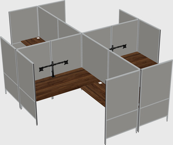 Modern modular quad l-shaped panel system