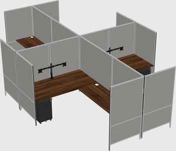 Modern modular quad l-shaped panel system