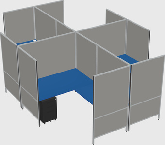 Modern modular quad l-shaped panel system