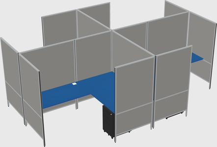 Modern modular quad l-shaped panel system