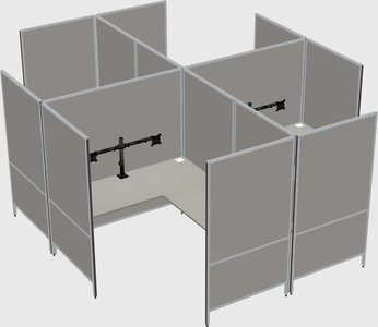 Modern modular quad l-shaped panel system